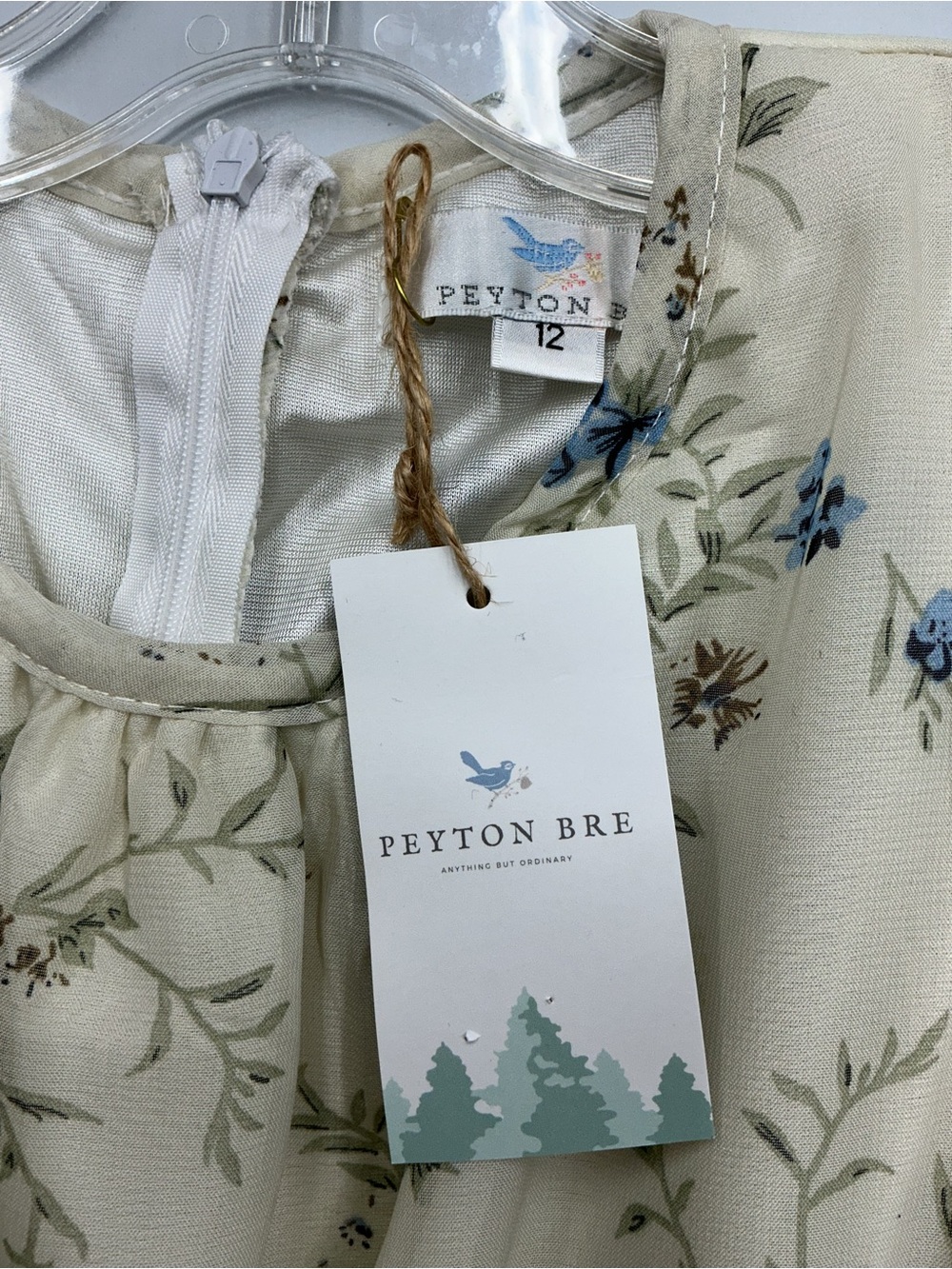 Girls' Peyton Bre Floral Smocked-Waist Casual Dress in Light Beige - Picture 5 of 8